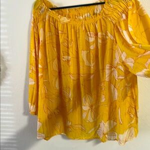 Yellow Floral Women's Top